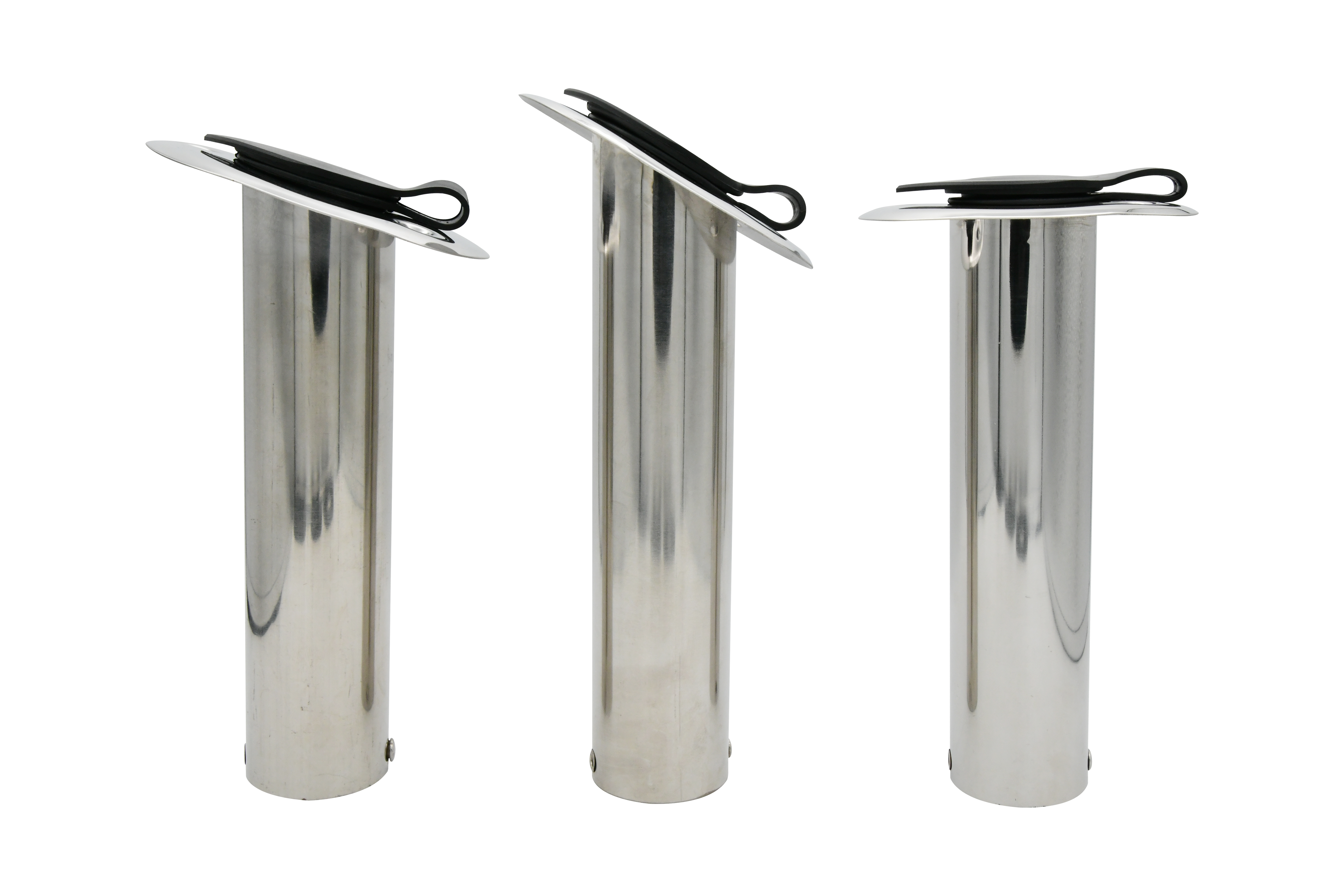 Stamped 304 Stainless Steel Angled Flush Mount Rod Holder with Lid