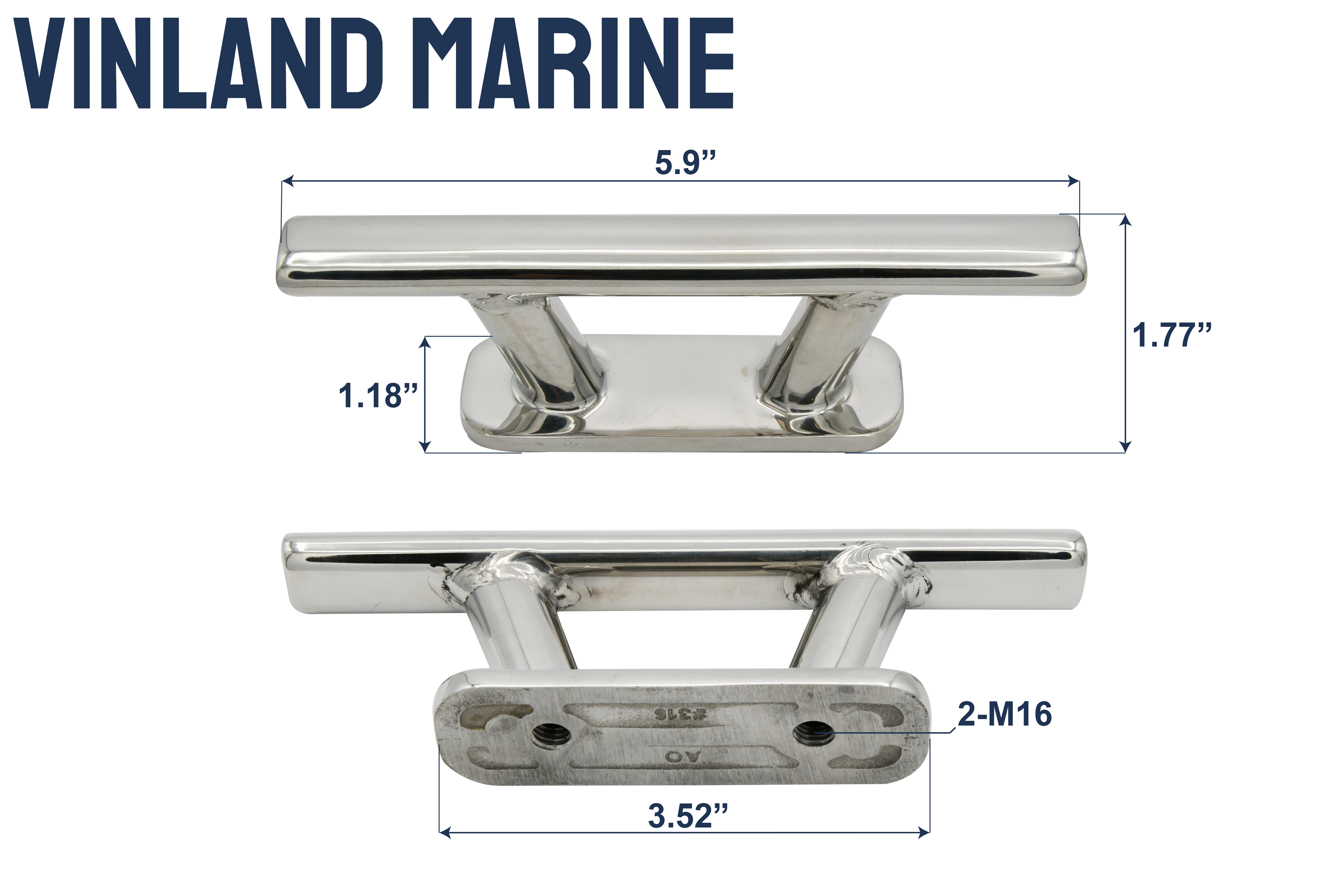 316 Stainless Steel Oval Heavy Duty Cleat (20% off if you purchase 2 or more, calculated at checkout)