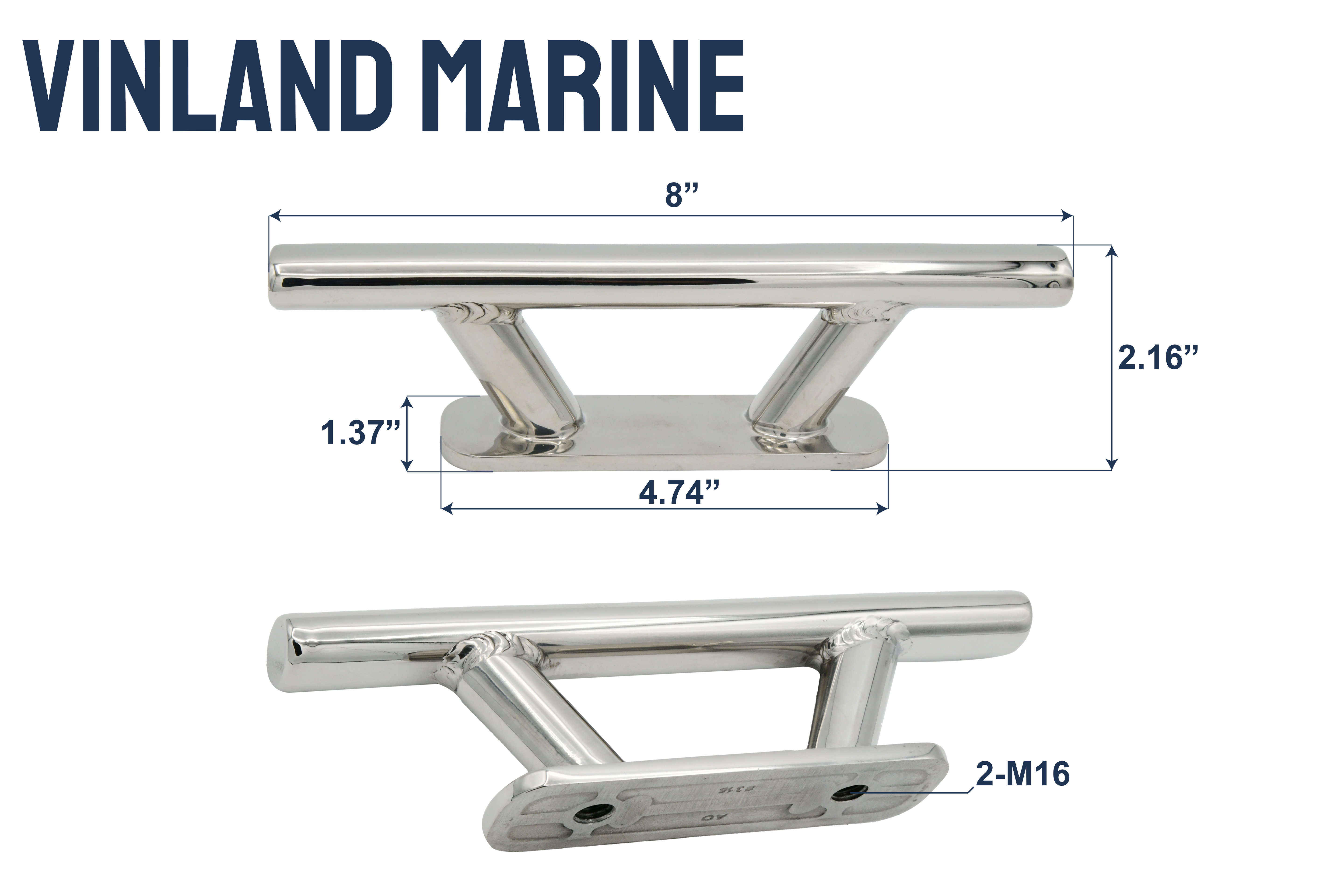 316 Stainless Steel Oval Heavy Duty Cleat (20% off if you purchase 2 or more, calculated at checkout)