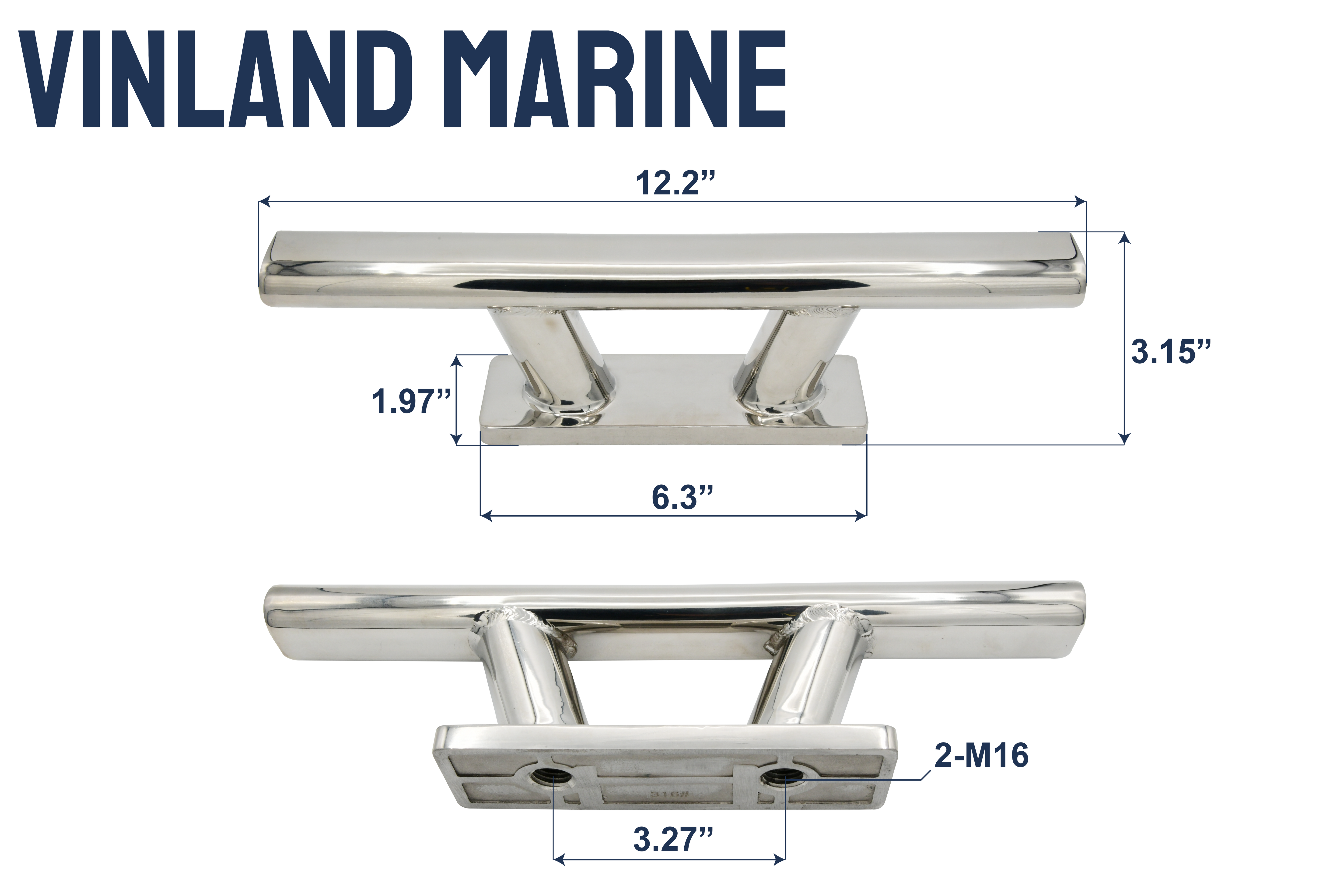 316 Stainless Steel Oval Heavy Duty Cleat (20% off if you purchase 2 or more, calculated at checkout)