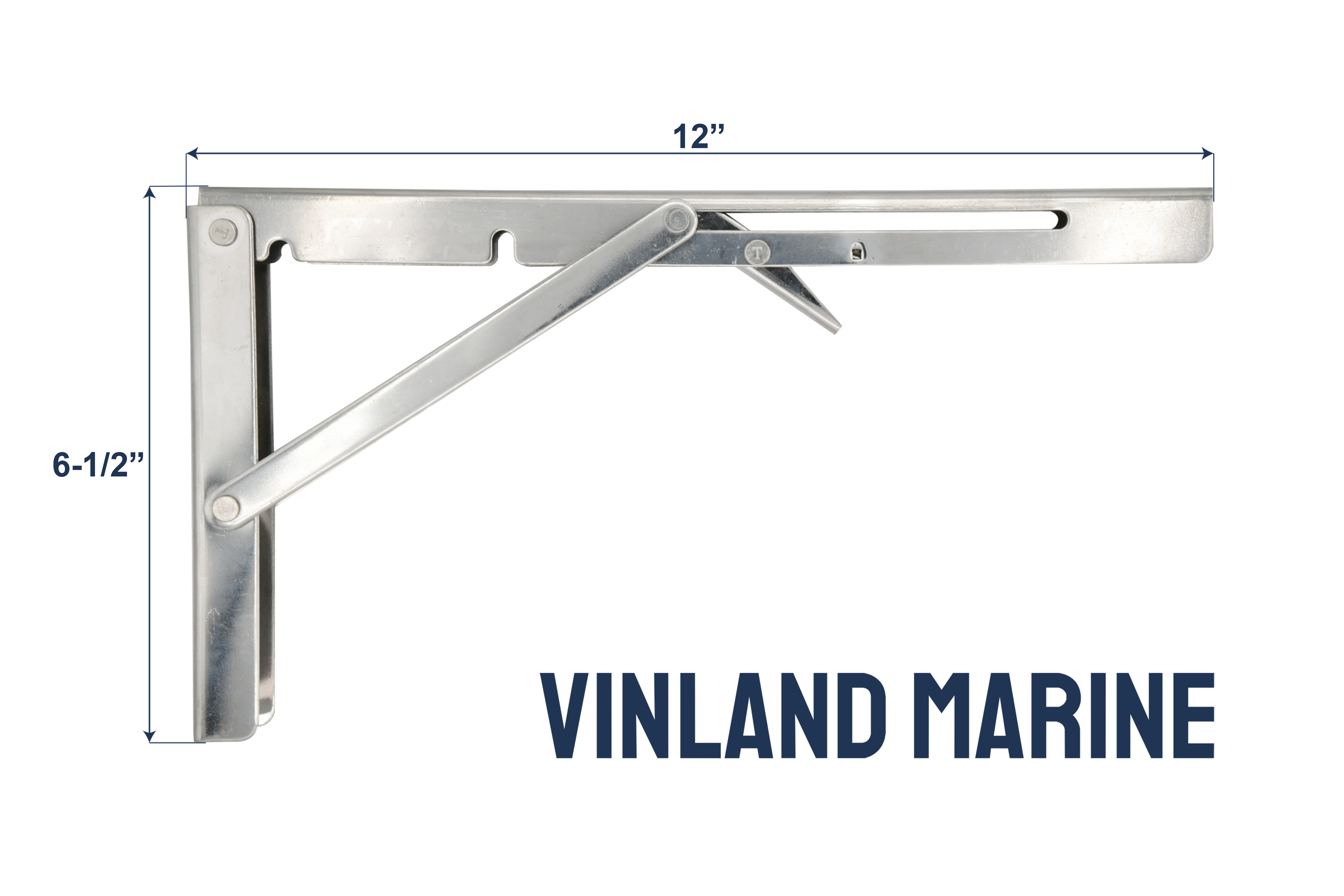 12" Hinged Shelf Bracket, 304 Stainless Steel