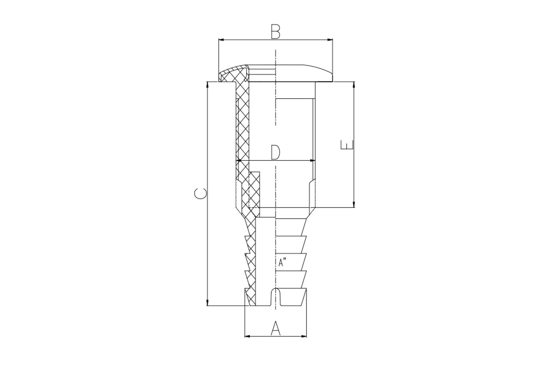 316 Stainless Steel Covered Trim Nylon Thru-Hull