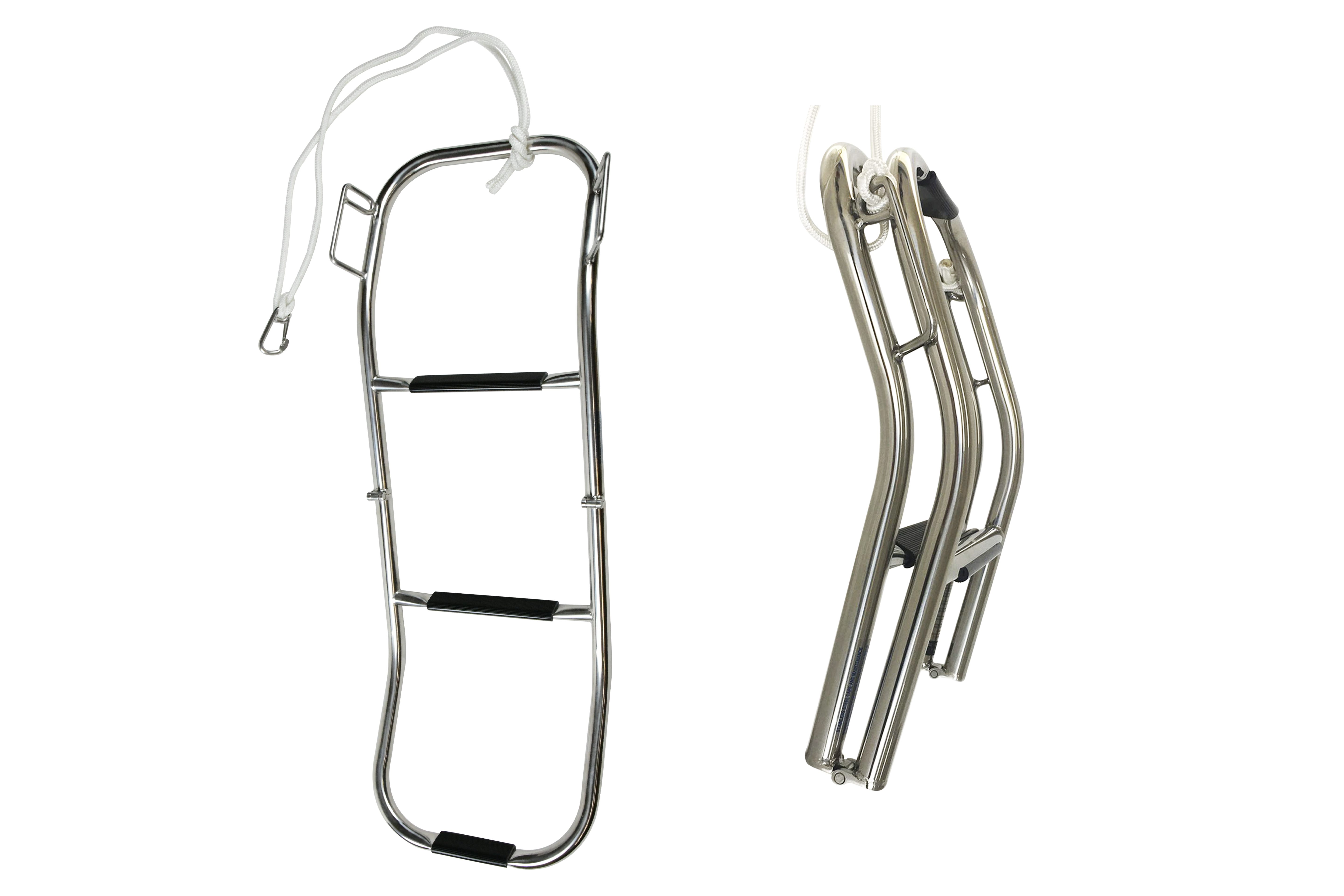 3-Step Folding Ladder for Inflatable Boats, Pontoons, and Dinghy