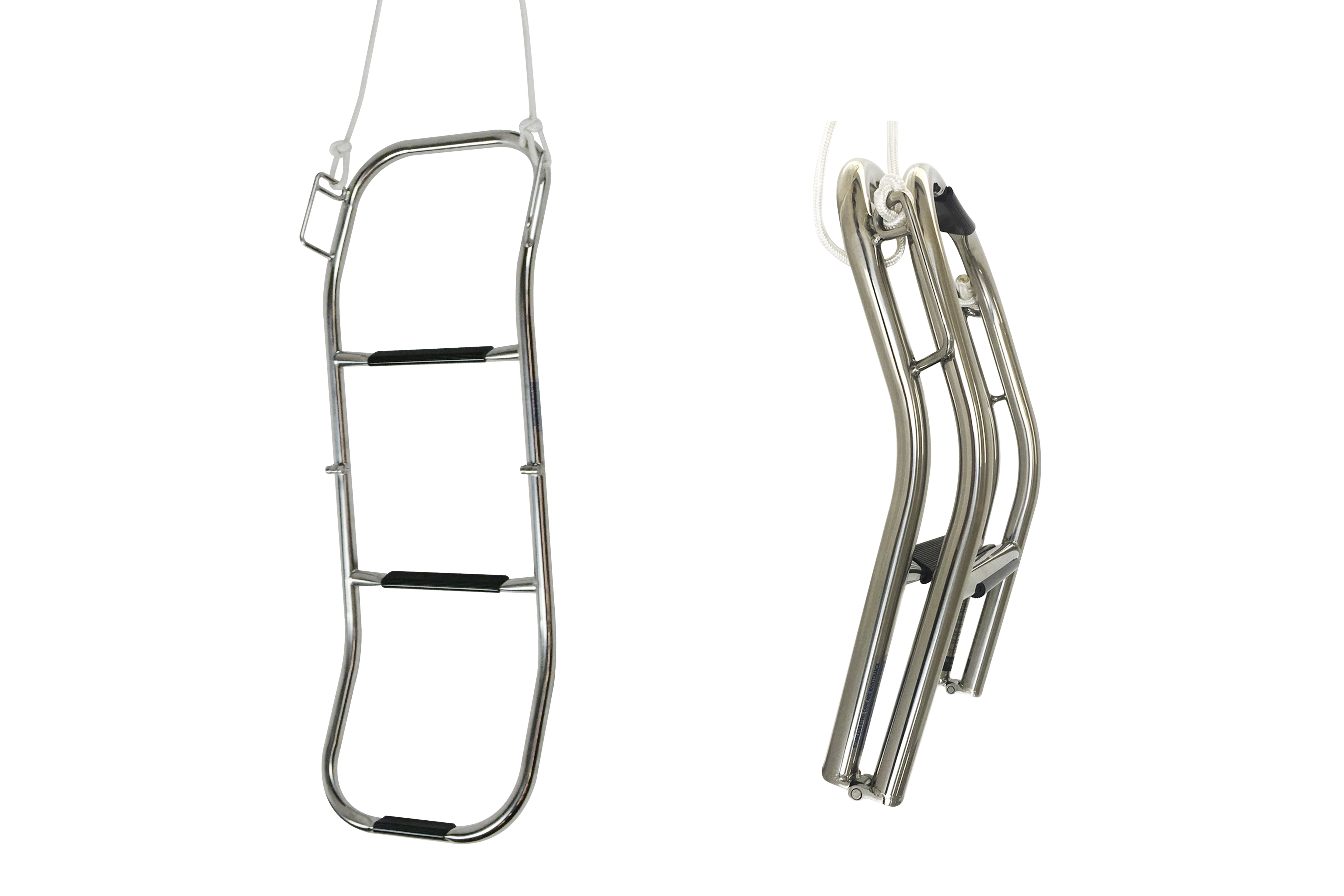 3-Step Folding Ladder for Inflatable Boats, Pontoons, and Dinghy