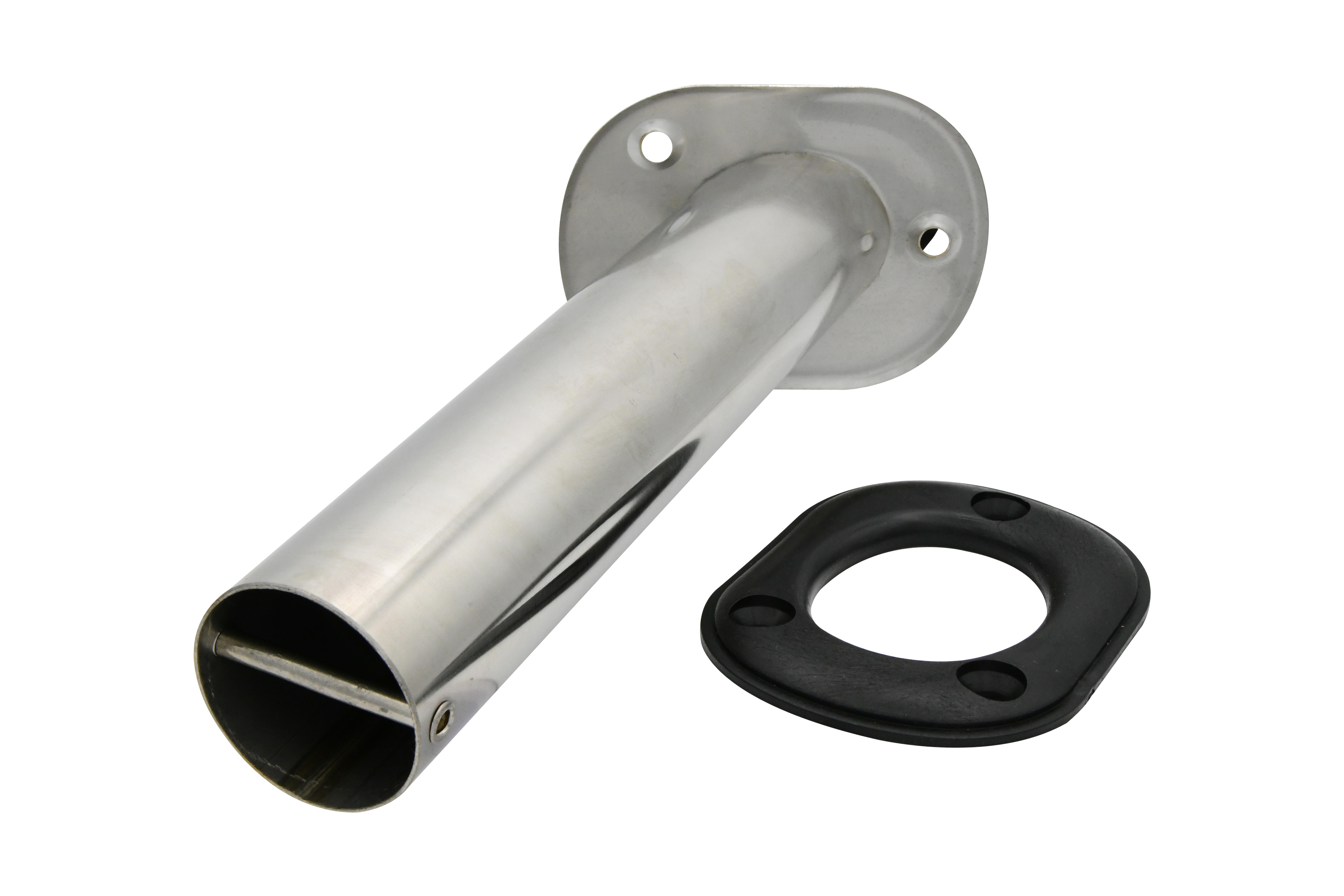 Stamped 304 Stainless Steel Angled Flush Mount Rod Holder with Lid