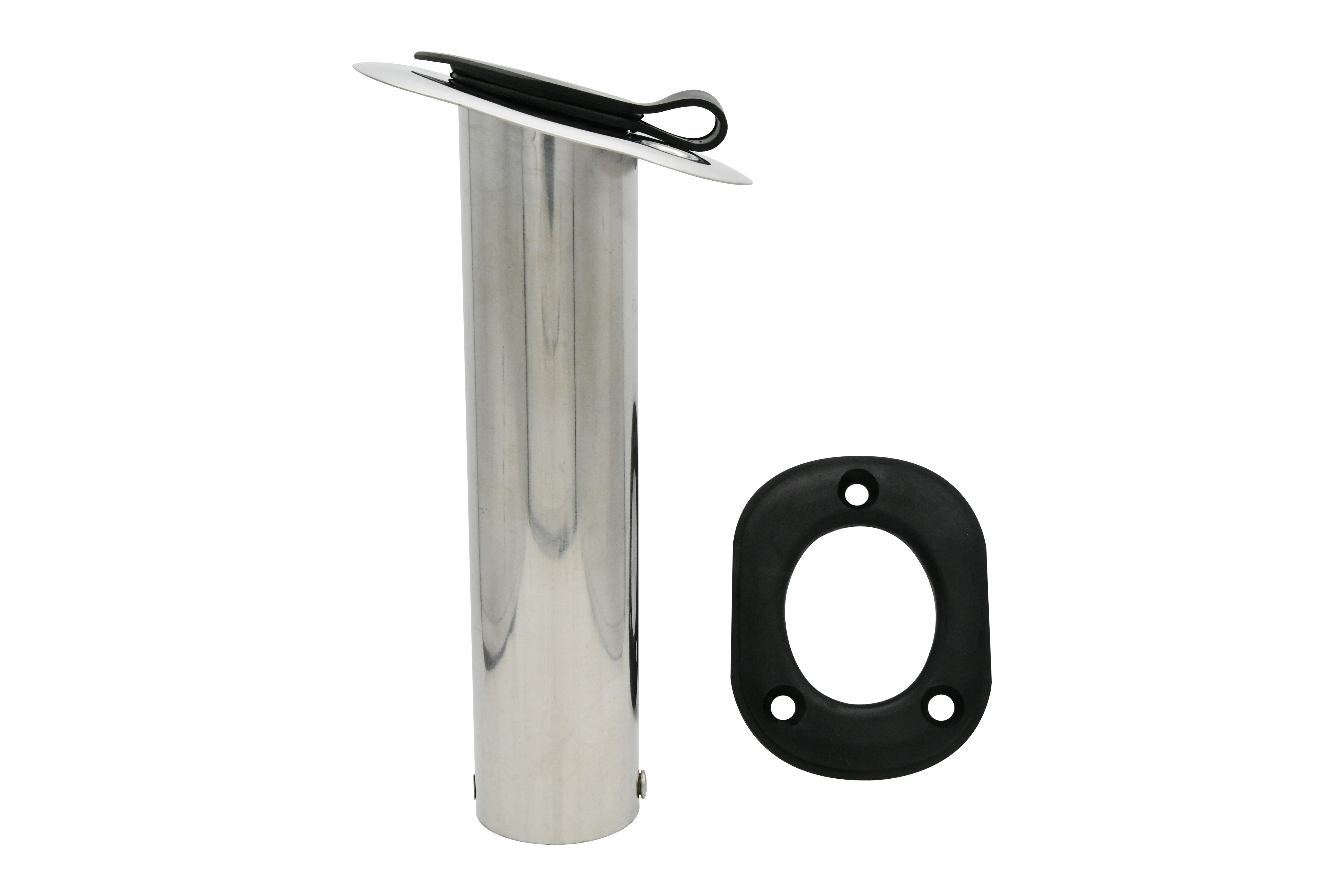 Stamped 304 Stainless Steel Angled Flush Mount Rod Holder with Lid