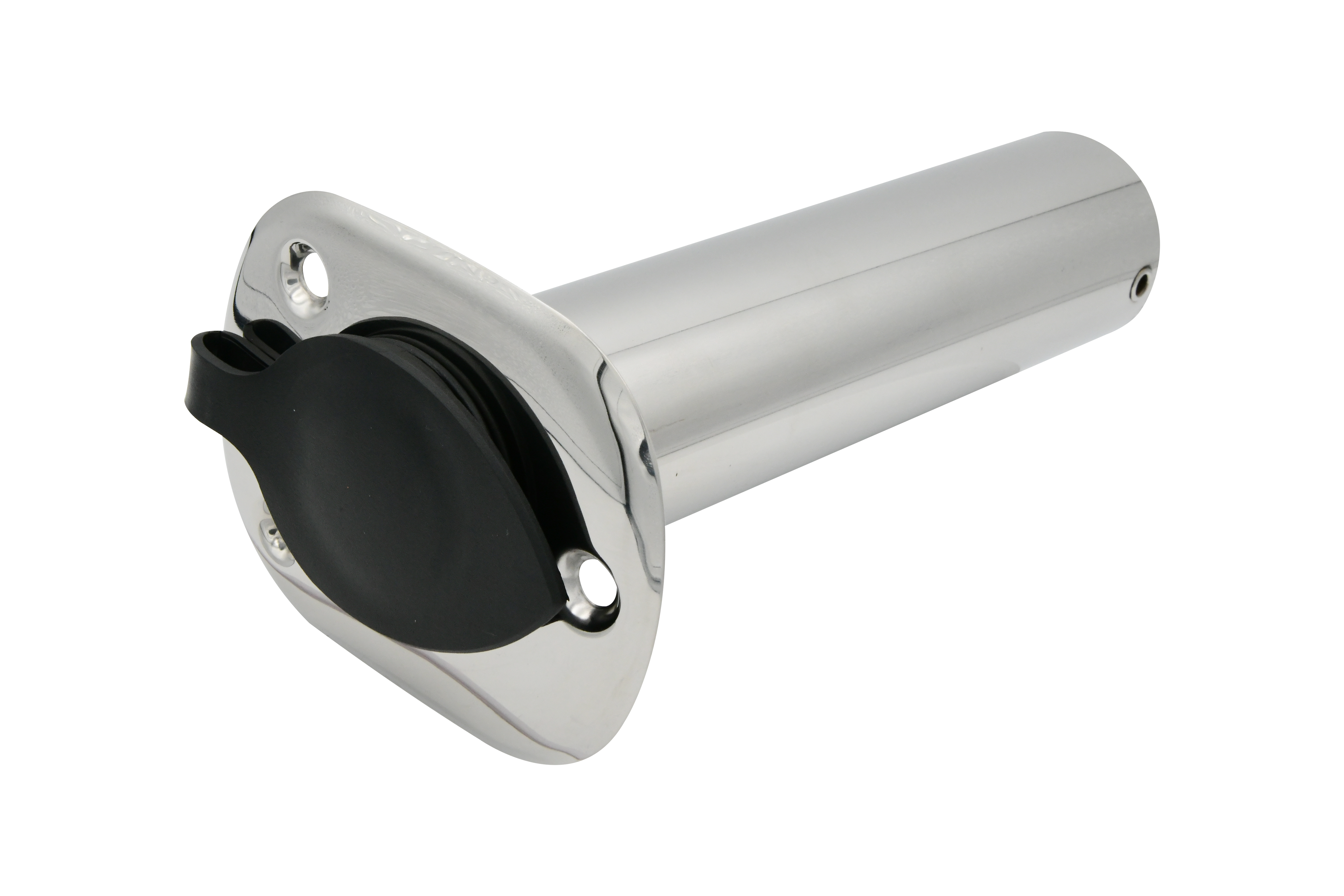 Stamped 304 Stainless Steel Angled Flush Mount Rod Holder with Lid
