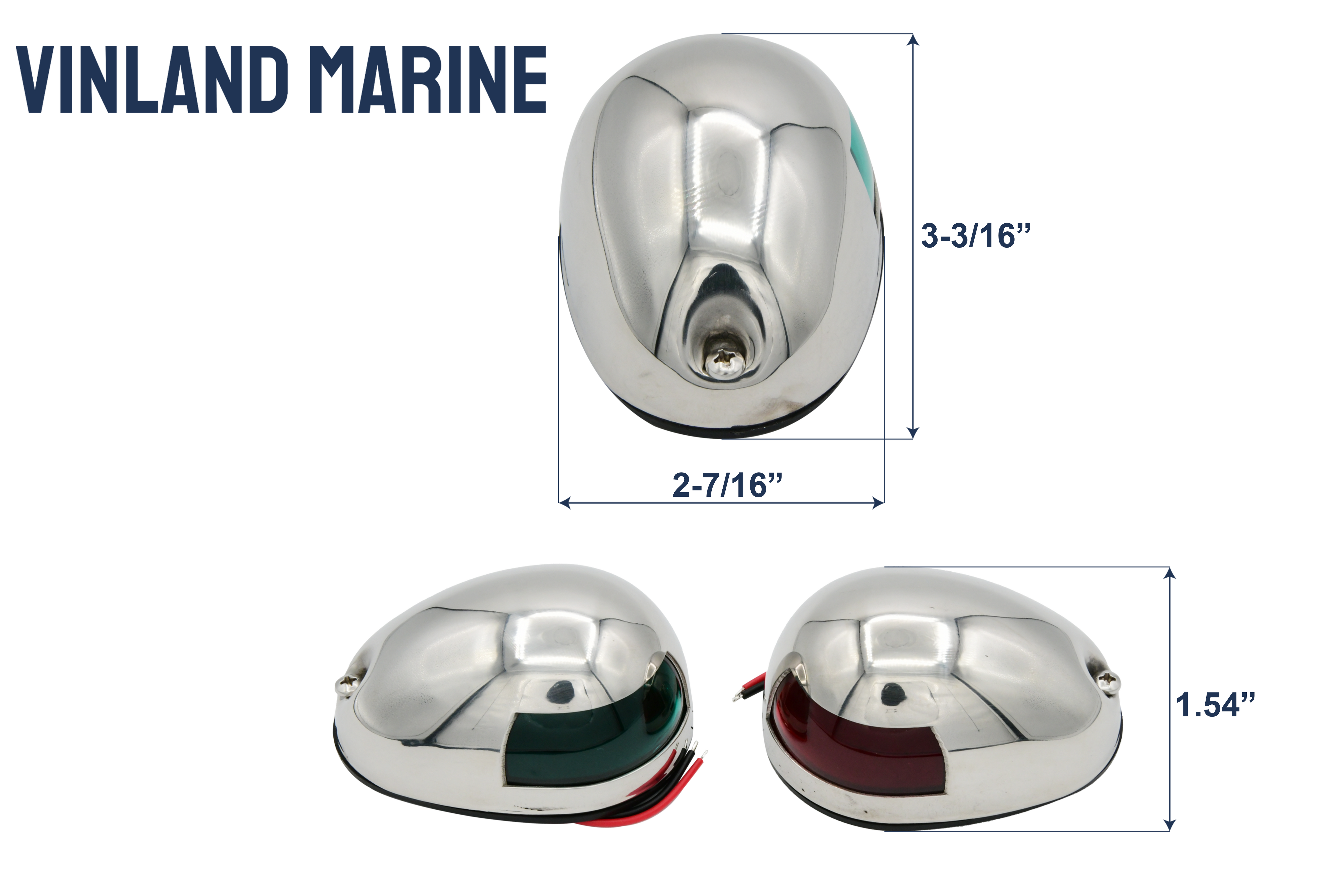 Vinland LED Marine Navigation Lights for Boat dimensions