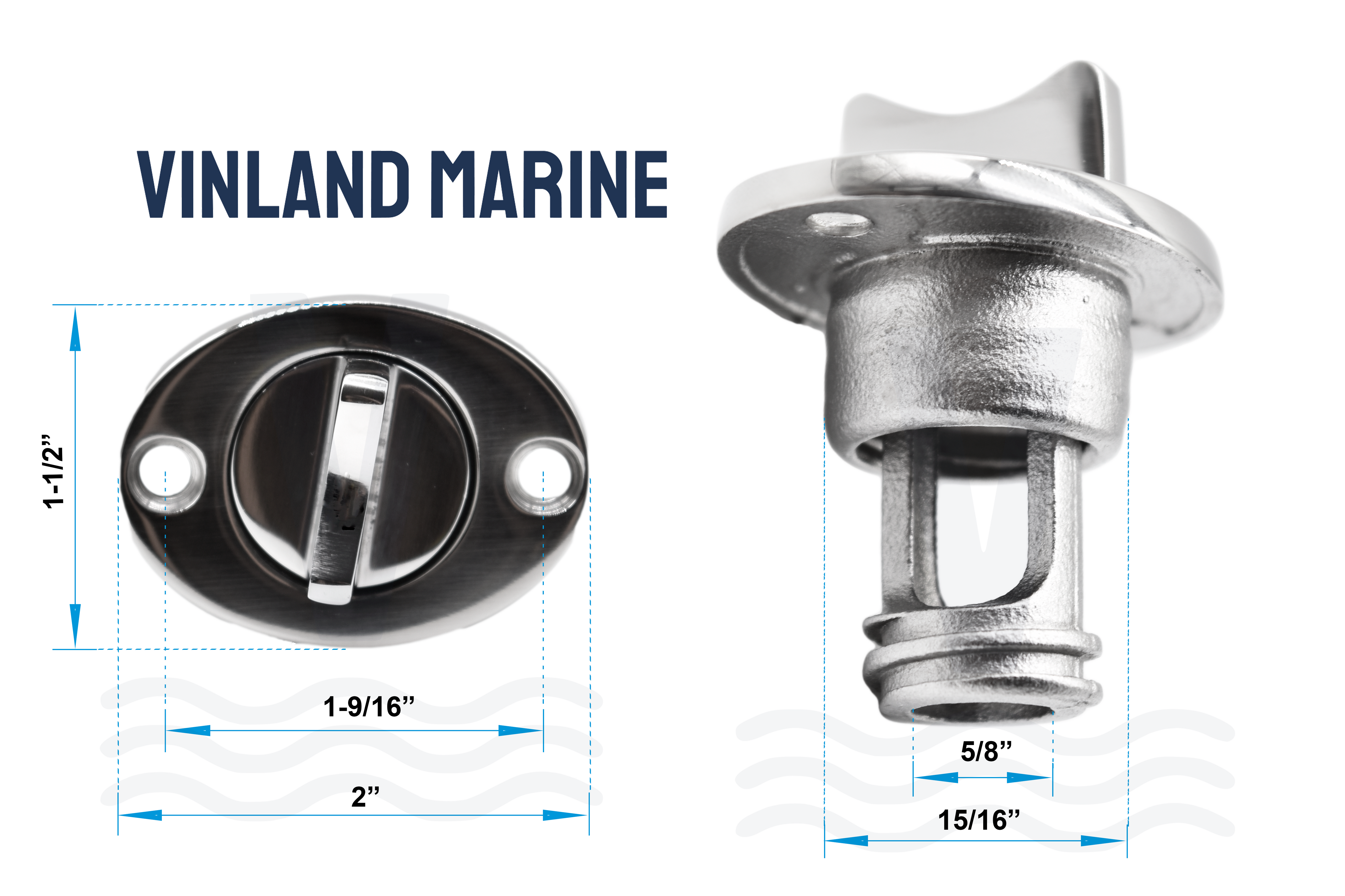 Transom Drain Plug, Garboard Drain Plug for Ø1" hole, 316 Stainless Steel