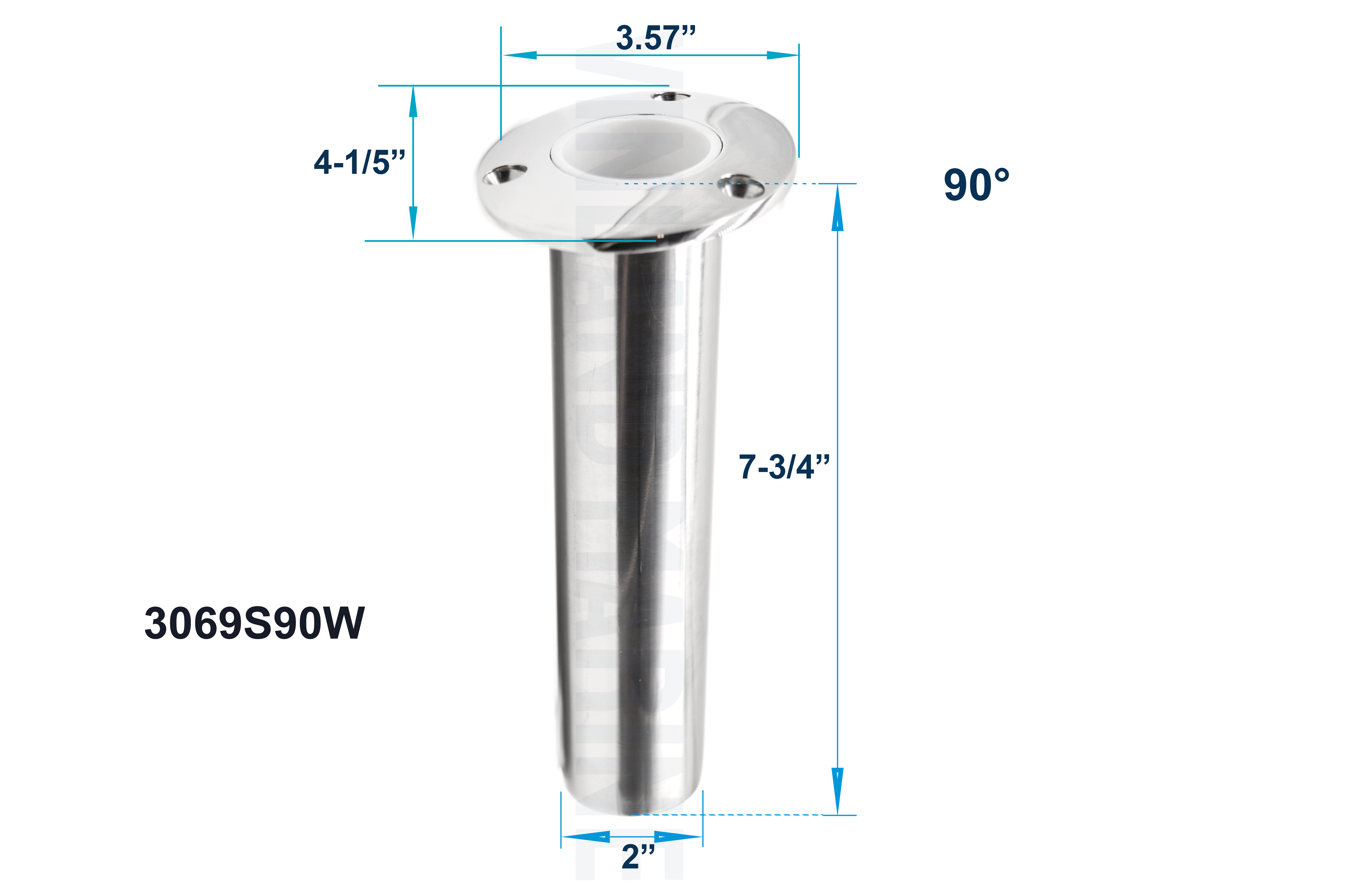 Cast 316 Stainless Steel Angled Flush Mount Rod Holder