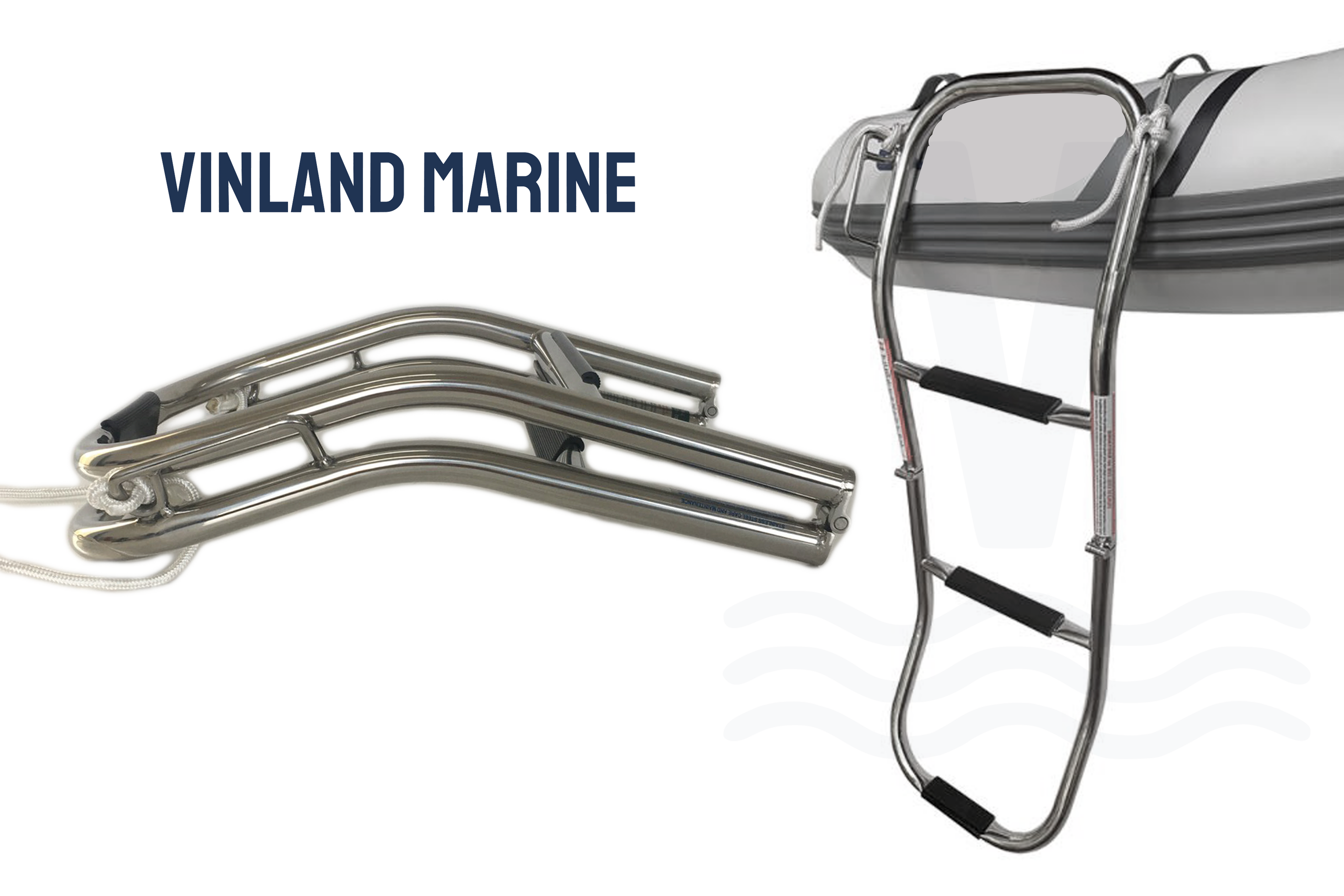 3-Step Folding Ladder for Inflatable Boats and Pontoons