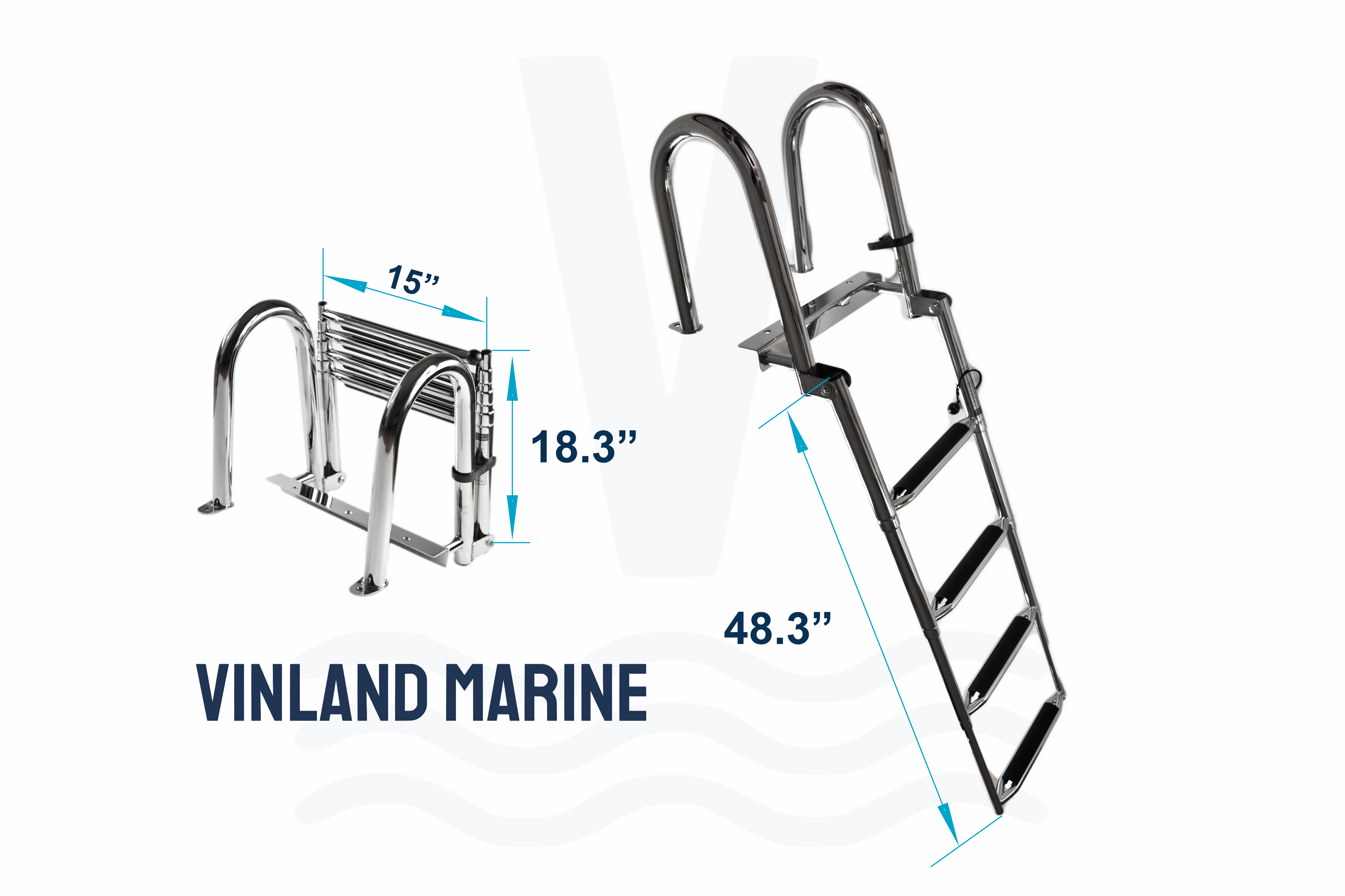 4-Step Telescoping Over-platform Pontoon Ladder