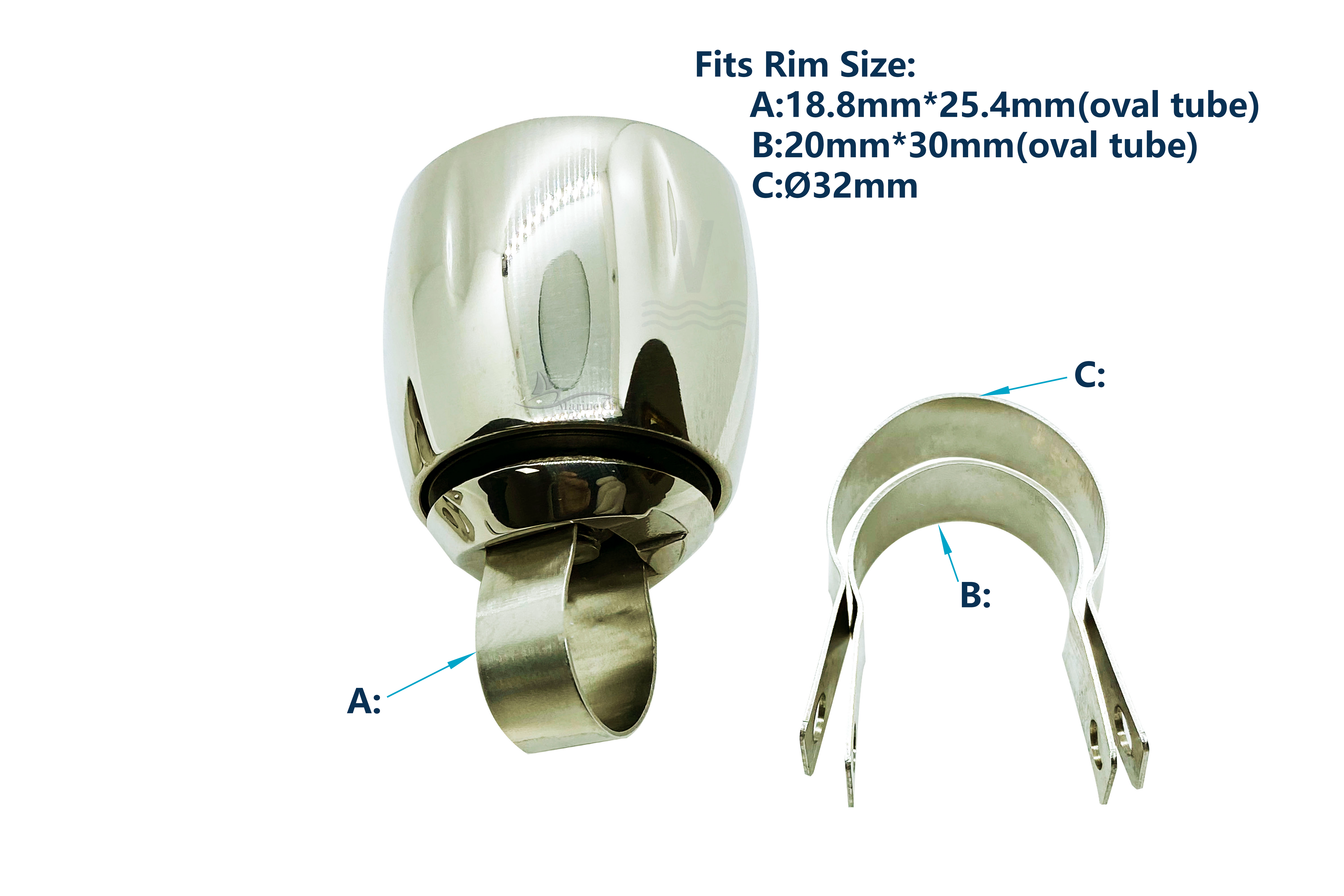 Boat Steering Wheel Bearing Knob with Loop Clamp