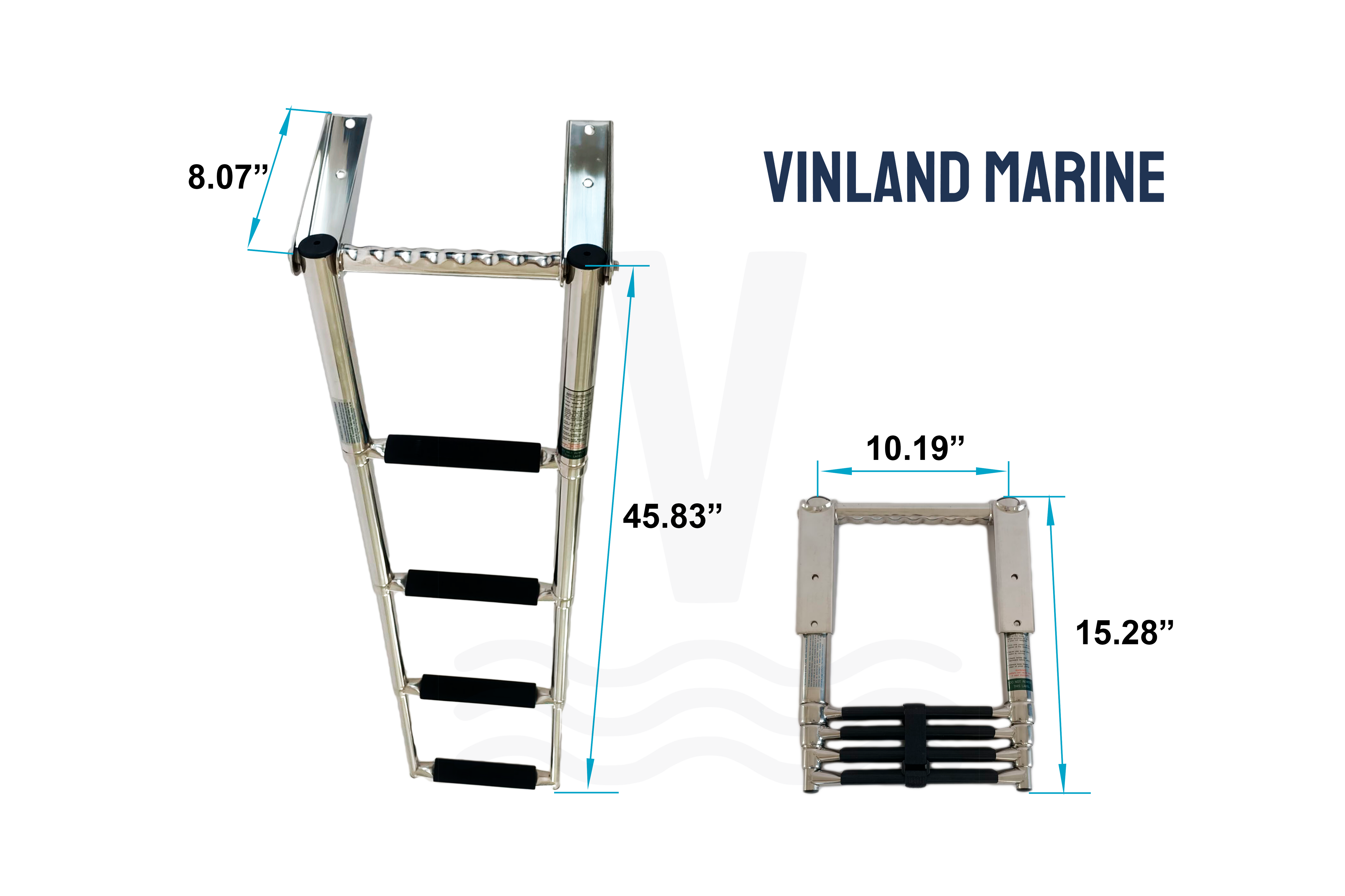 Over-platform Telescoping Drop Ladder w/horizontal handle