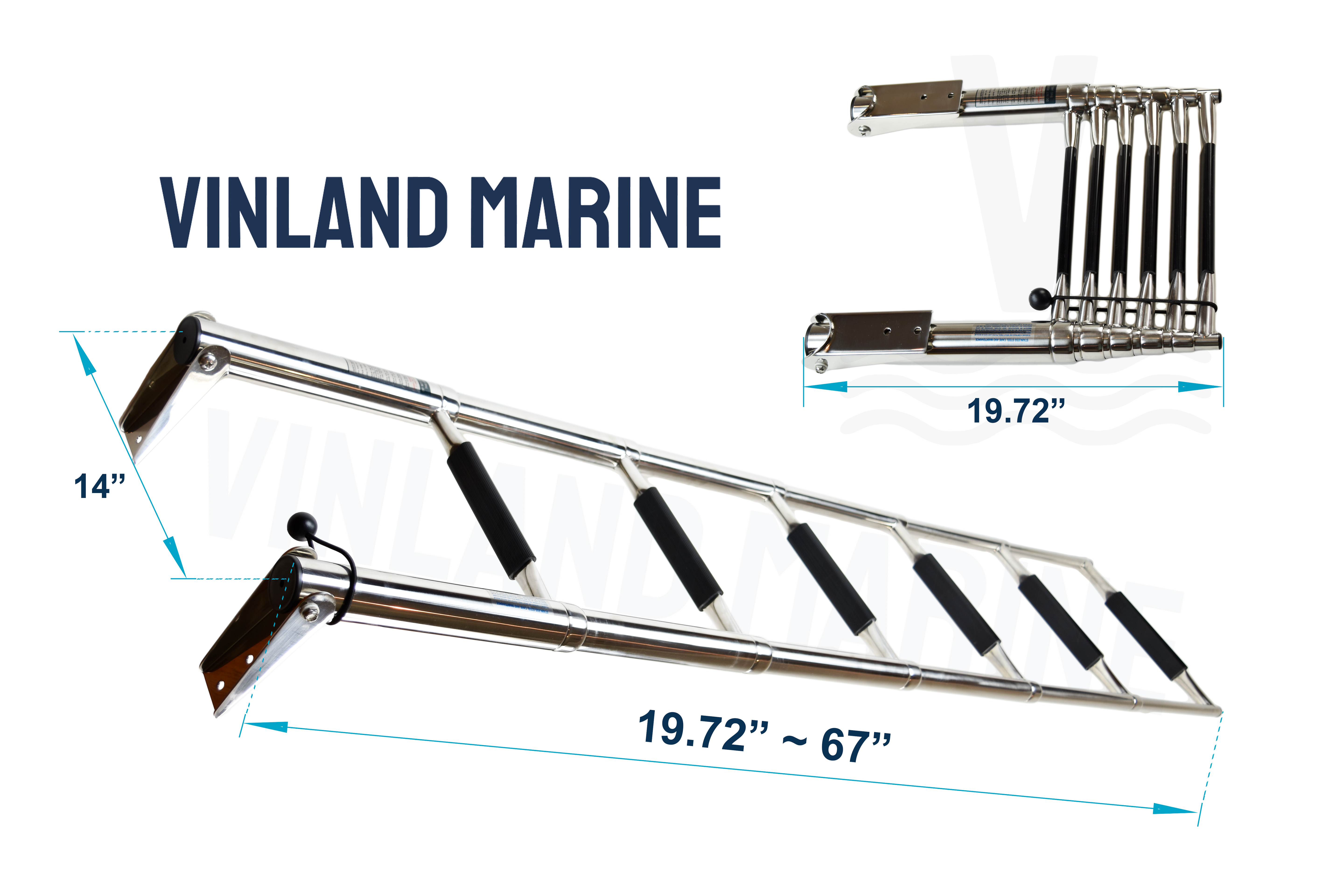 Stainless Steel Over-Platform Telescoping Ladder