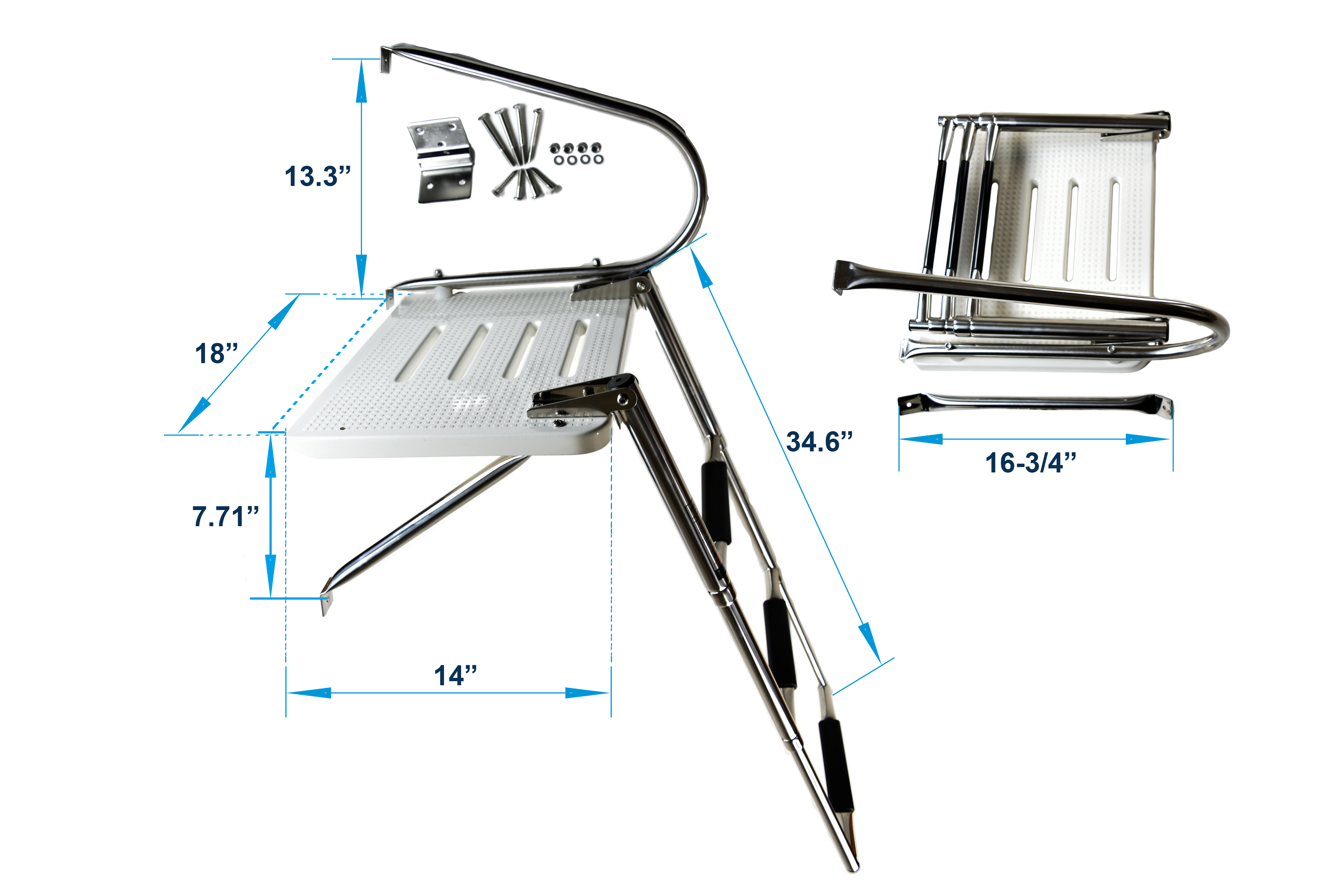 Swim Platform Boarding Ladder for Inboard & Outboard Motor Transom