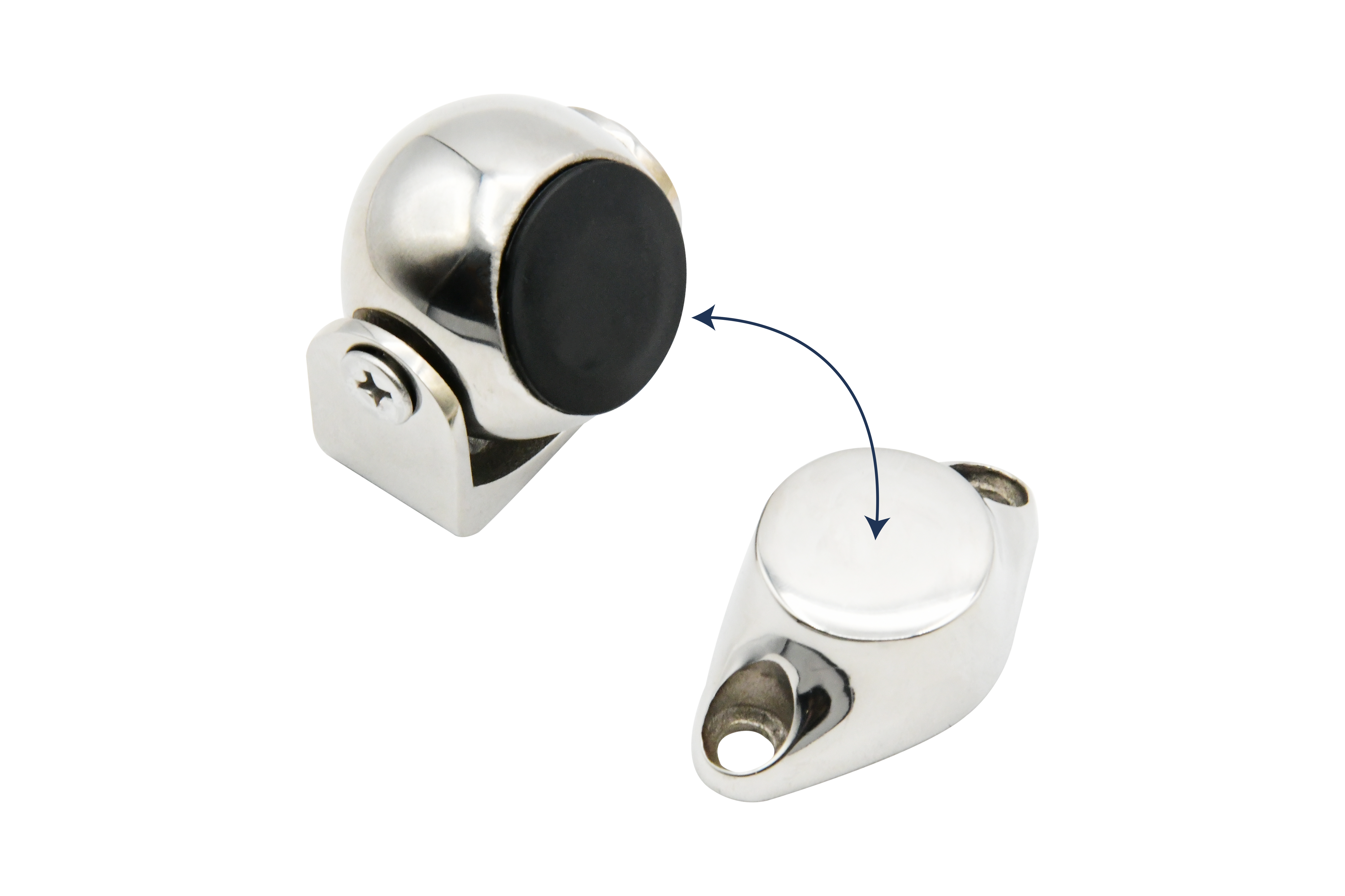 Vinland Marine 1.8" Magnetic Door Catch Unassembled View (S7338A1N)