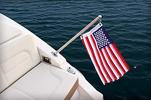 Vinland Marine 30" Welded Fixed Ring Quick Release Flagpole Installed View (T463930N)