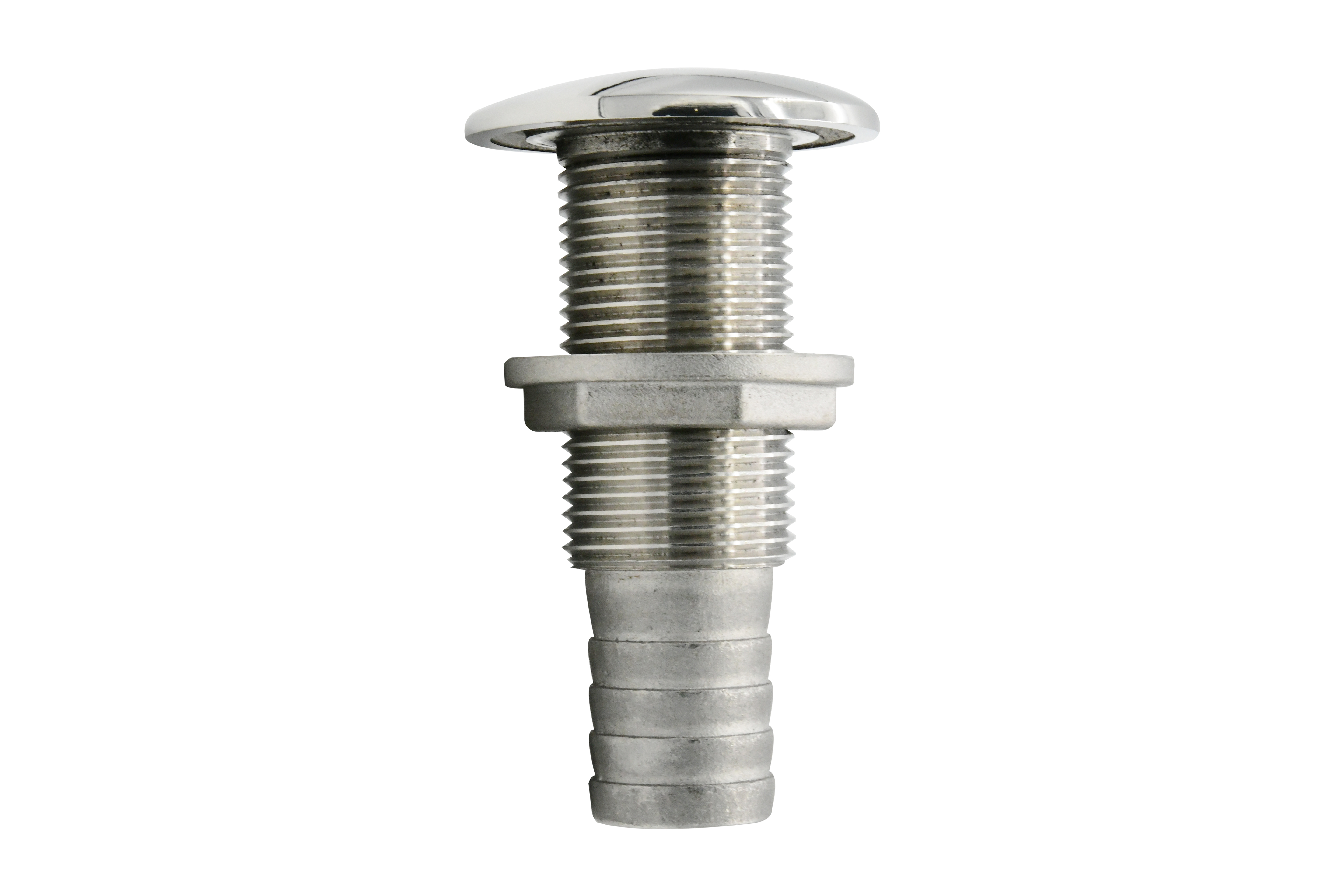 Vinland Marine 316SS Thru-Hull Fitting Hose Ø1”; Thread 1”-11.5NPS Front View 2 (S4858A)