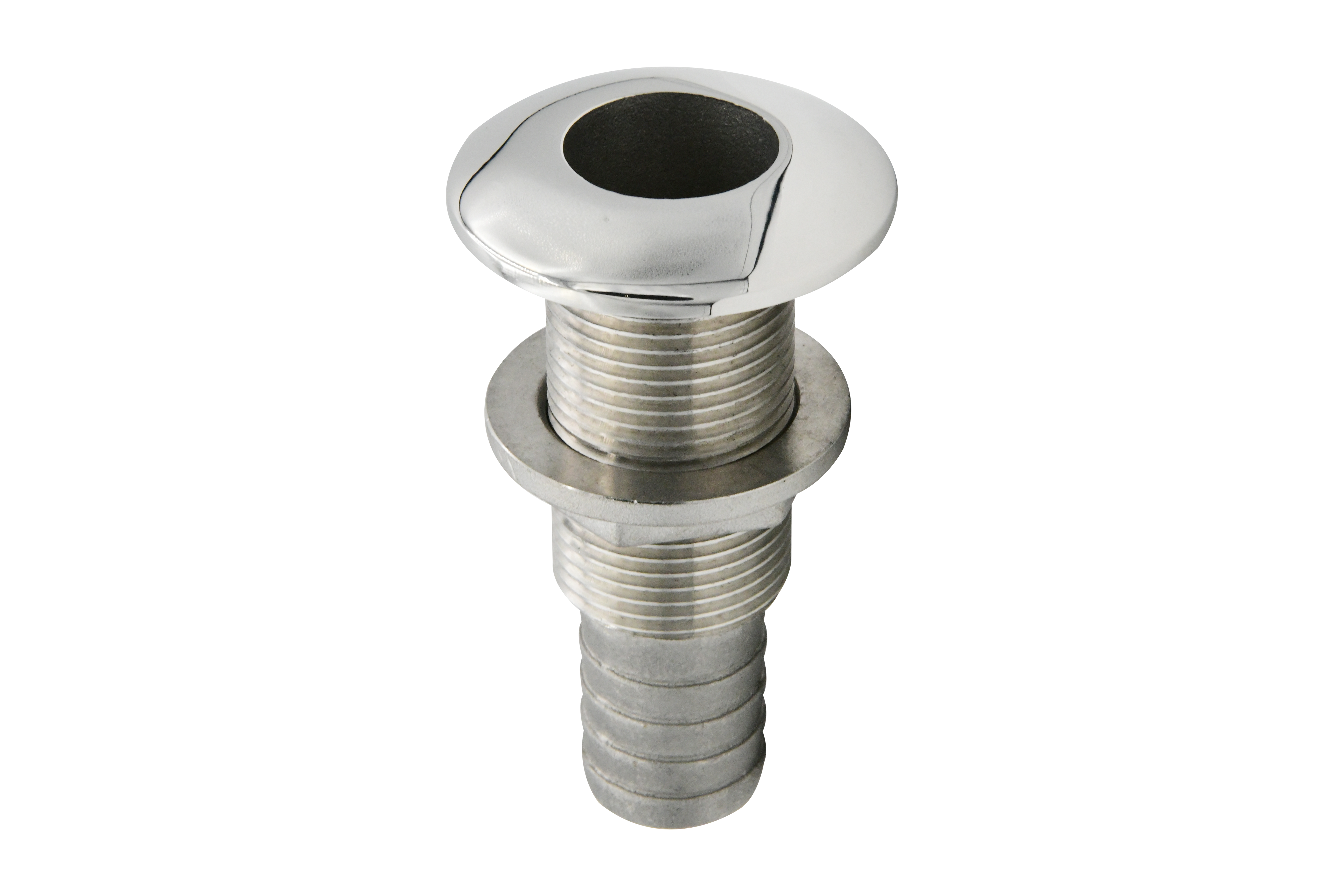 Vinland Marine 316SS Thru-Hull Fitting Hose Ø1”; Thread 1”-11.5NPS Top View (S4858A)