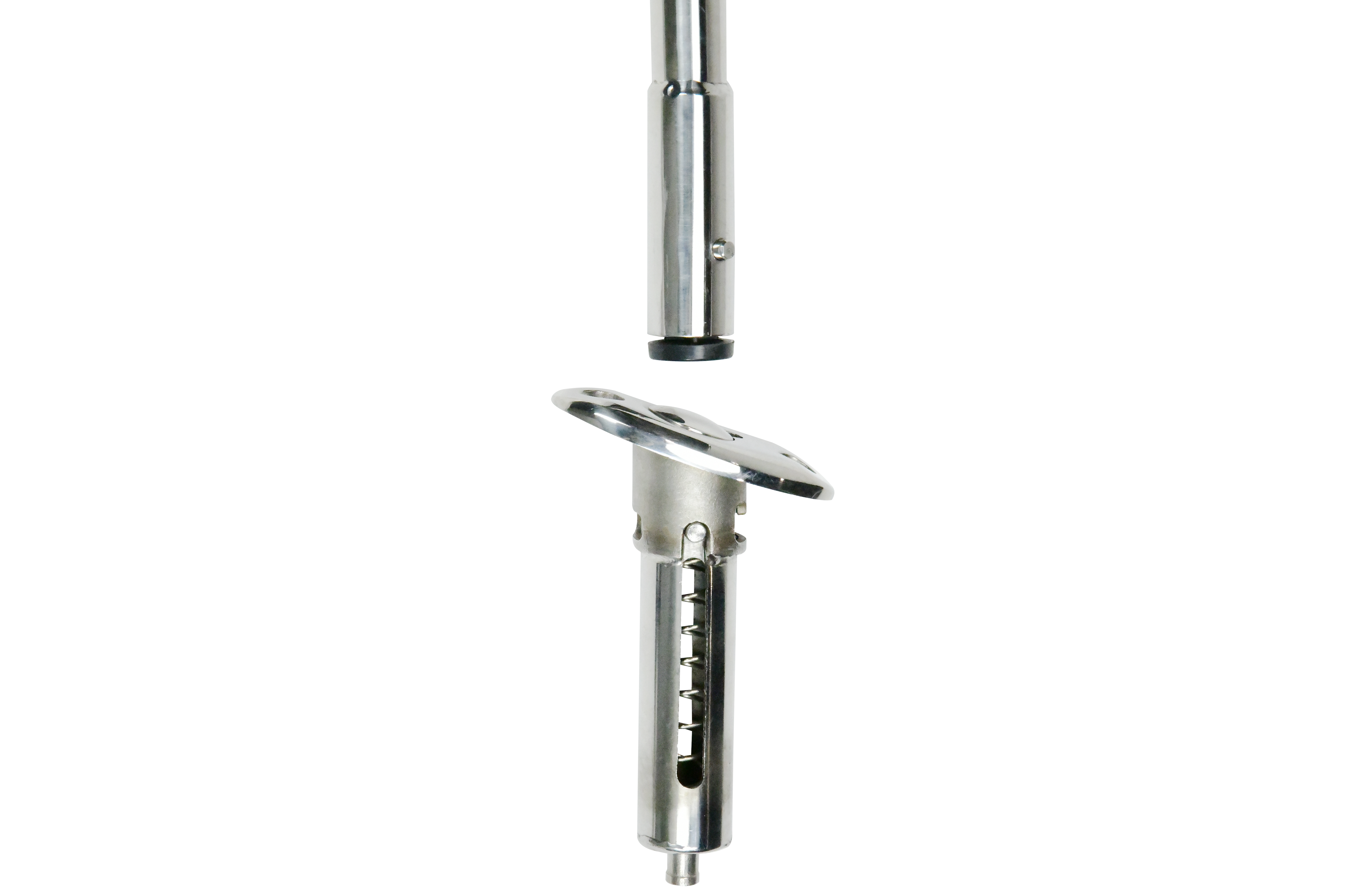 Vinland Marine 32" Flagpole with Angled 30° Flush Mount Base w/Adjustable Flag Clamp, Base+Flagpole Close-up View (A7939SY1)