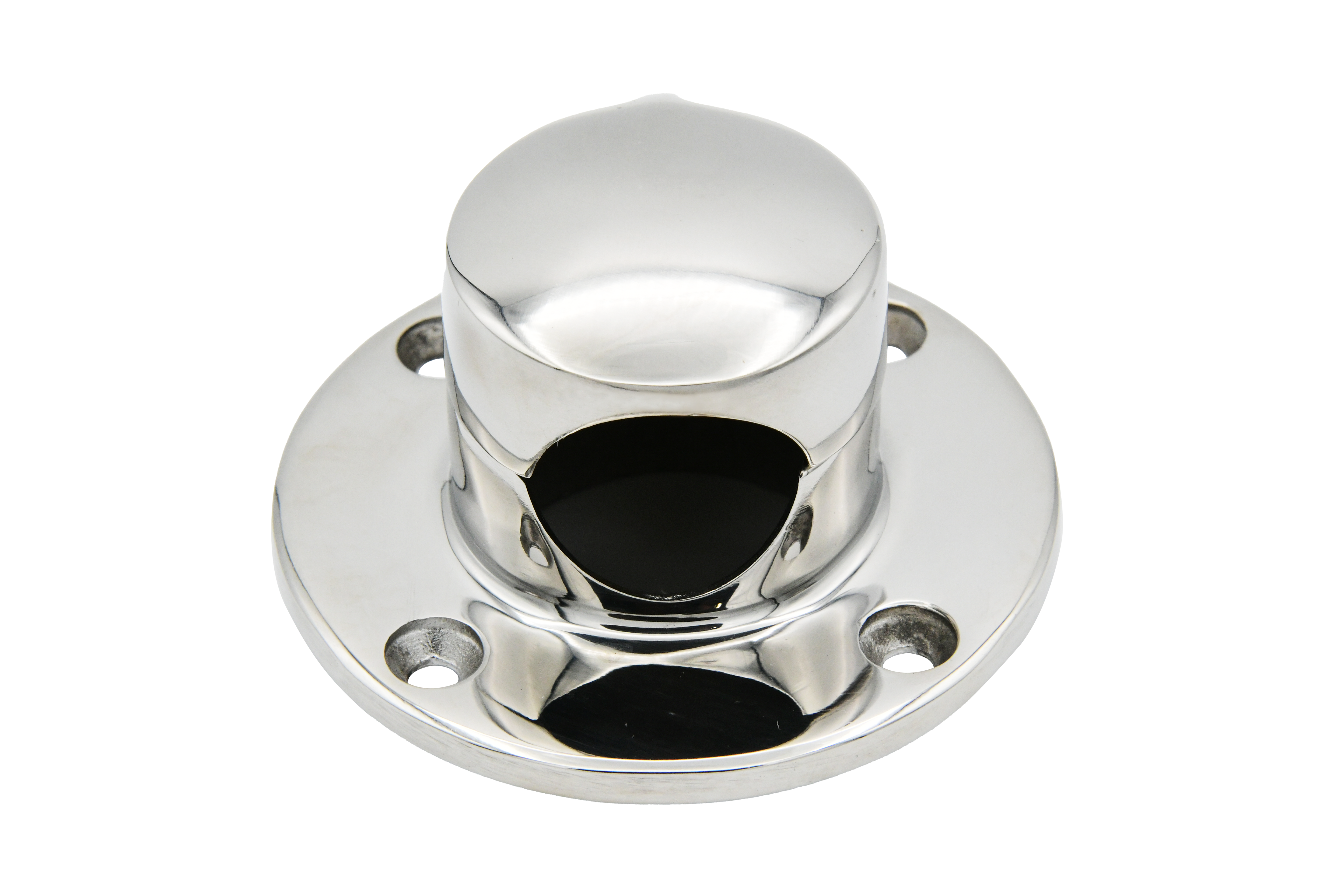Vinland Marine Round Hinged Deck Pipe Cast 316 Stainless Steel Closed Front View