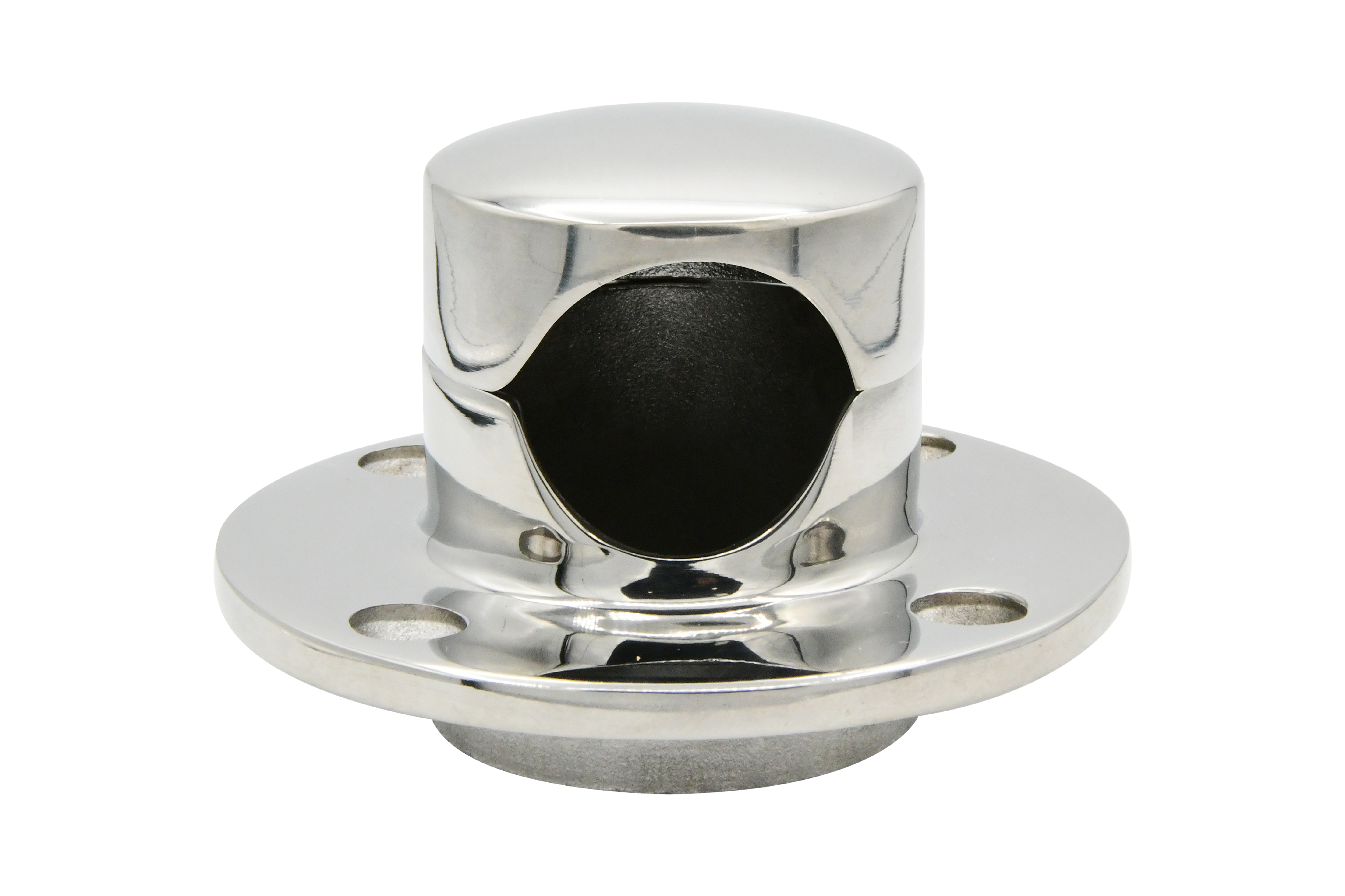 Vinland Marine Round Hinged Deck Pipe Cast 316 Stainless Steel Closed Front View
